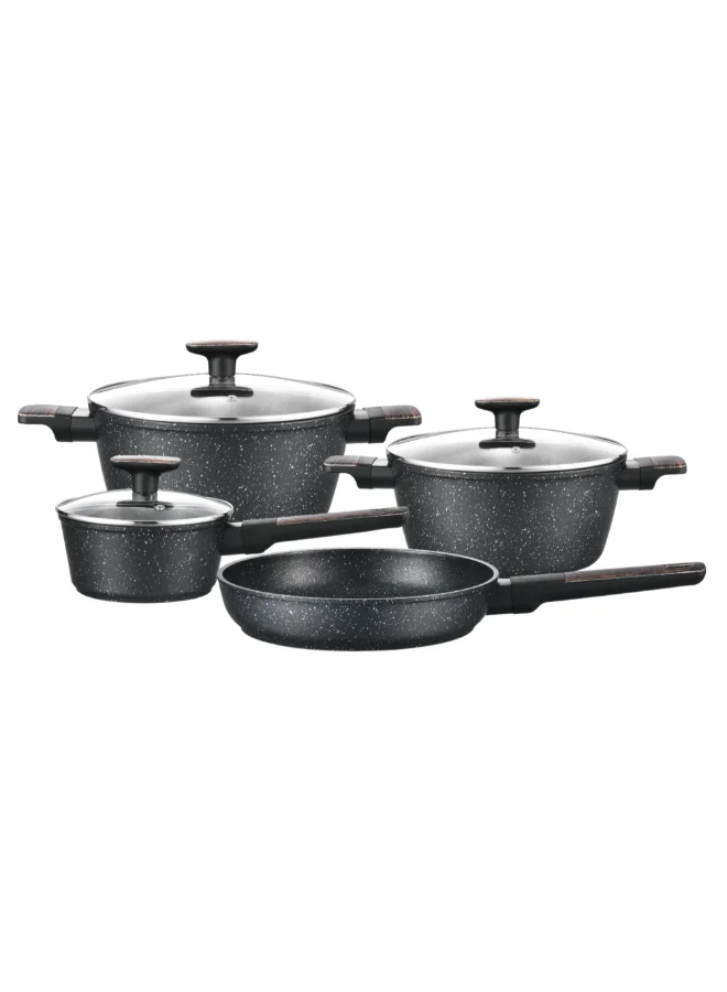 بارفيت طقم أواني طهي ألومنيوم مطروق 7 قطع أسود  31 x 15 x 56 سم HS-94